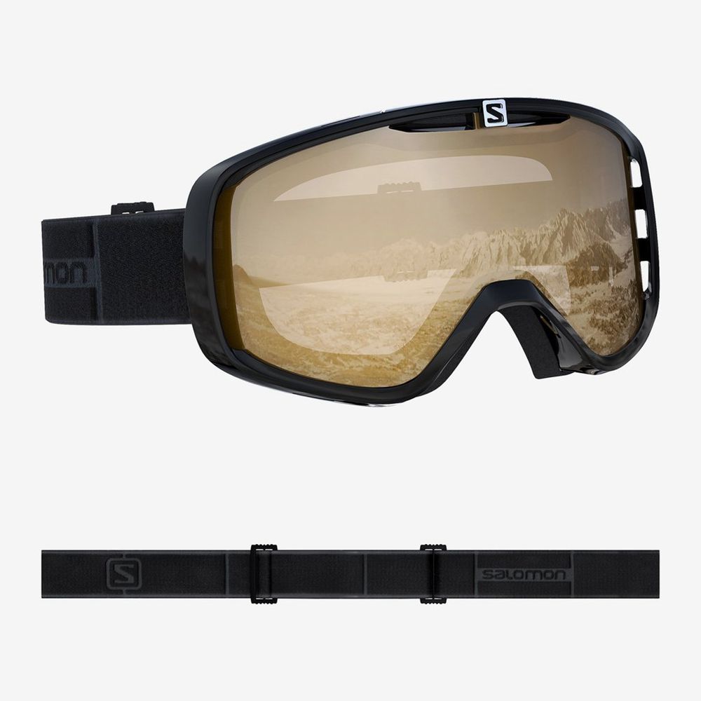 Women's Salomon AKSIUM OTG BLACK Goggles Khaki | US-ULWE580