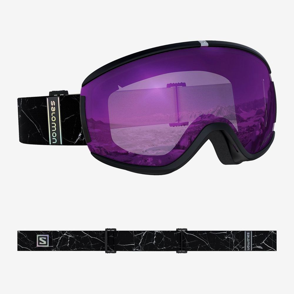 Women's Salomon AKSIUM OTG BLACK Goggles Khaki | US-ULWE580