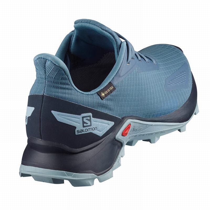 Women's Salomon ALPHACROSS BLAST GTX W Trail Running Shoes Blue / Navy | US-BRKX856