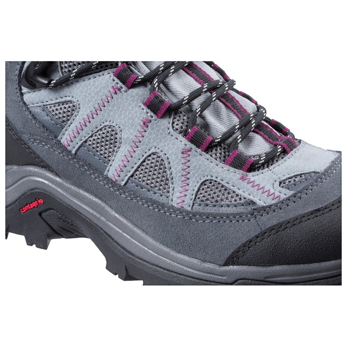 Women's Salomon AUTHENTIC LTR GTX W Hiking Boots Silver / Purple | US-OHQF194