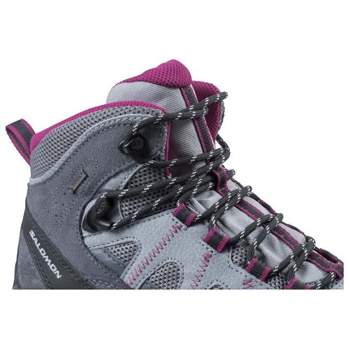 Women's Salomon AUTHENTIC LTR GTX W Hiking Boots Silver / Purple | US-OHQF194