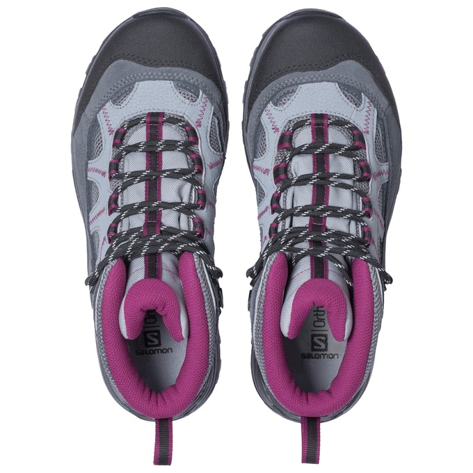 Women's Salomon AUTHENTIC LTR GTX W Hiking Boots Silver / Purple | US-OHQF194