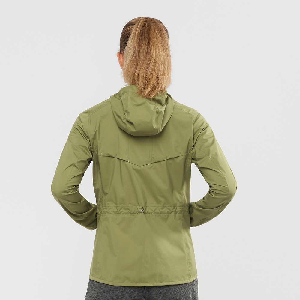 Women's Salomon BONATTI WATERPROOF Jackets Olive Green | US-HEBT218