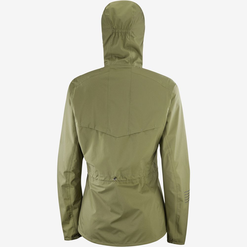 Women's Salomon BONATTI WATERPROOF Jackets Olive Green | US-HEBT218