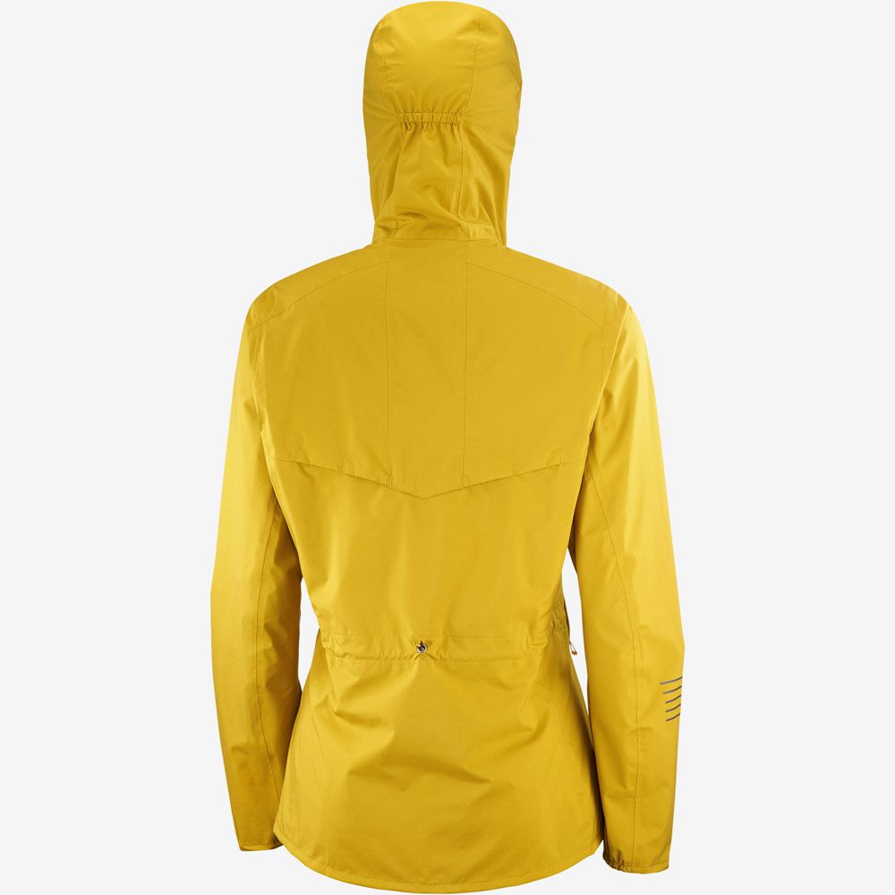 Women's Salomon BONATTI WATERPROOF Jackets Yellow | US-USXH910