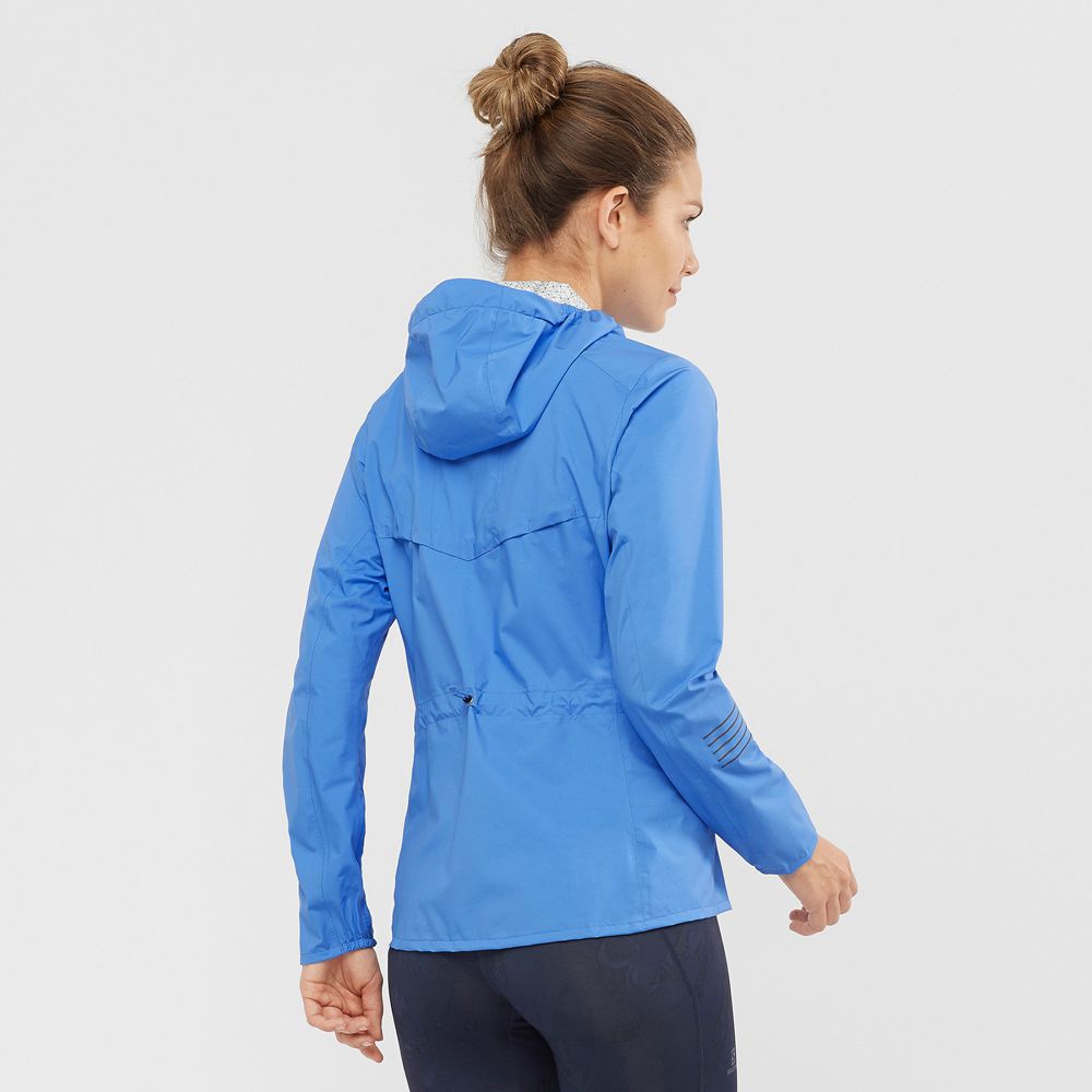 Women's Salomon BONATTI WATERPROOF Jackets Blue | US-ZGXK578