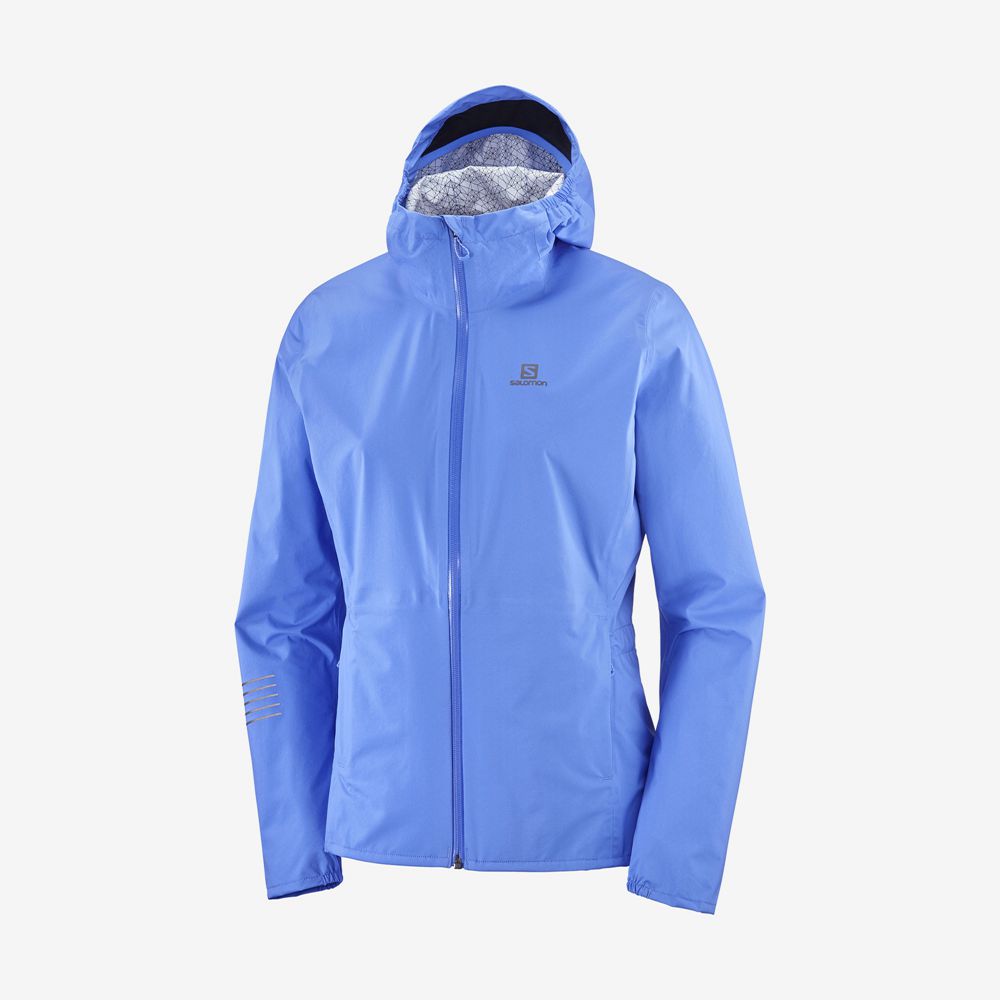 Women's Salomon BONATTI WATERPROOF Jackets Blue | US-ZGXK578