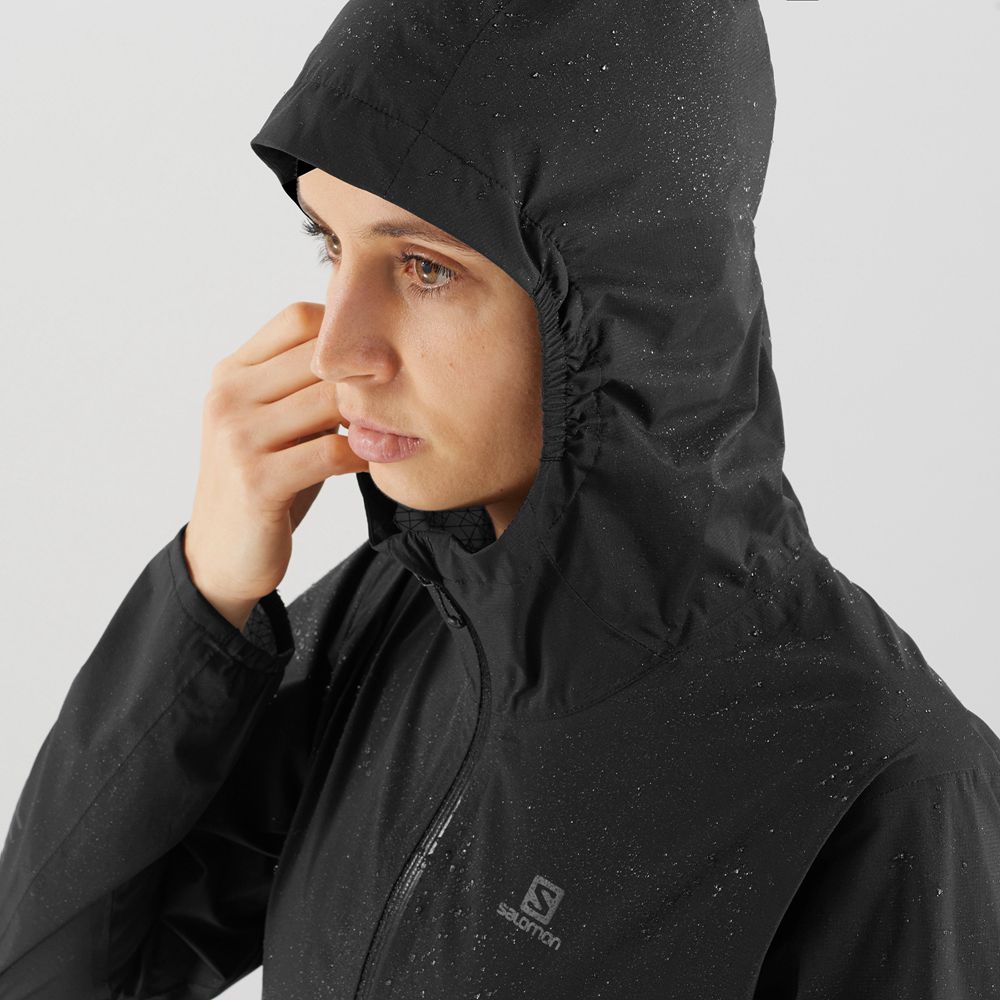 Women's Salomon BONATTI WATERPROOF Jackets Black | US-ZICQ169