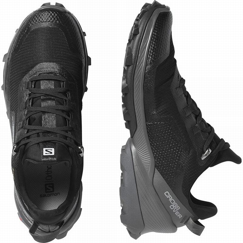 Women's Salomon CROSS OVER GORE-TEX Hiking Shoes Black | US-BYQC294