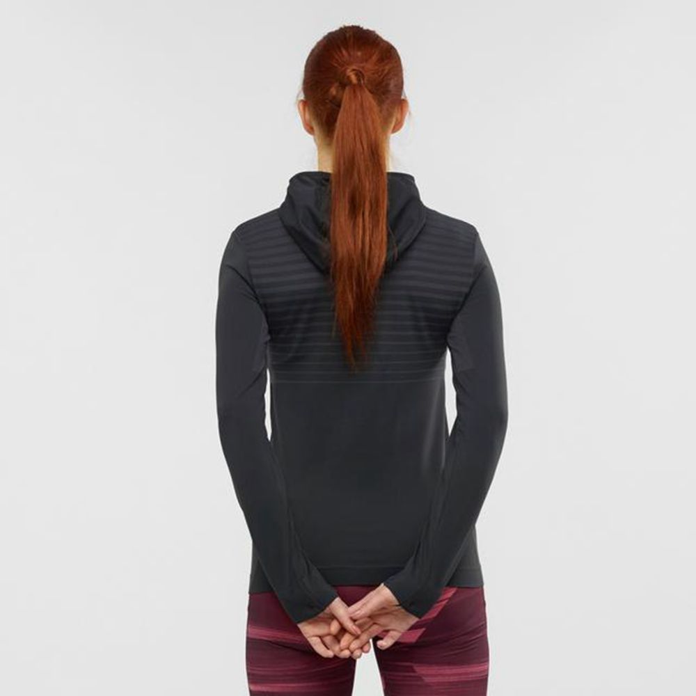 Women's Salomon ESSENTIAL SEAMLESS HOODIE Midlayers Beige | US-GNQE364