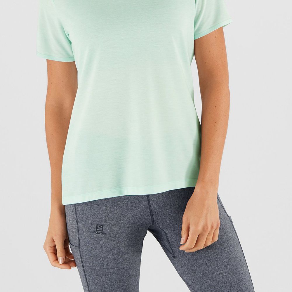 Women's Salomon ESSENTIAL SLEEVE T Shirts White | US-NOFB072