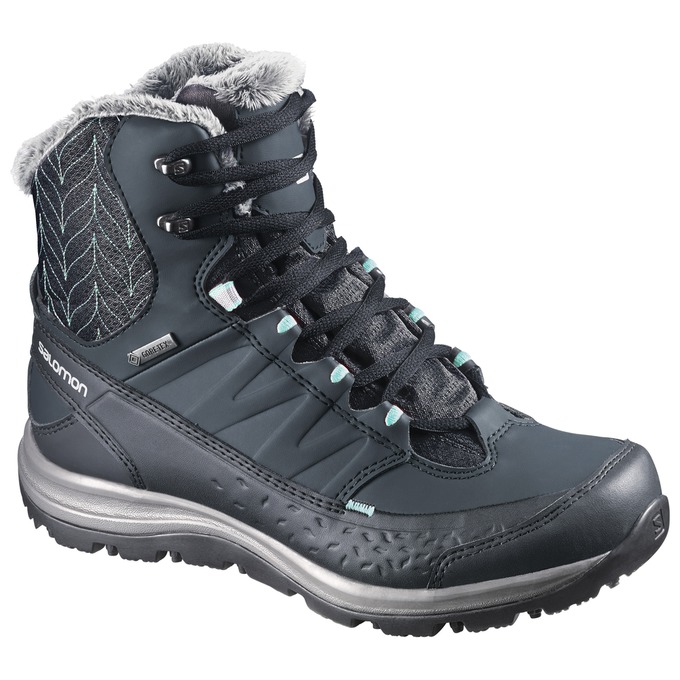 Women\'s Salomon KAÏNA MID GTX Winter Boots Navy | US-RZWN328