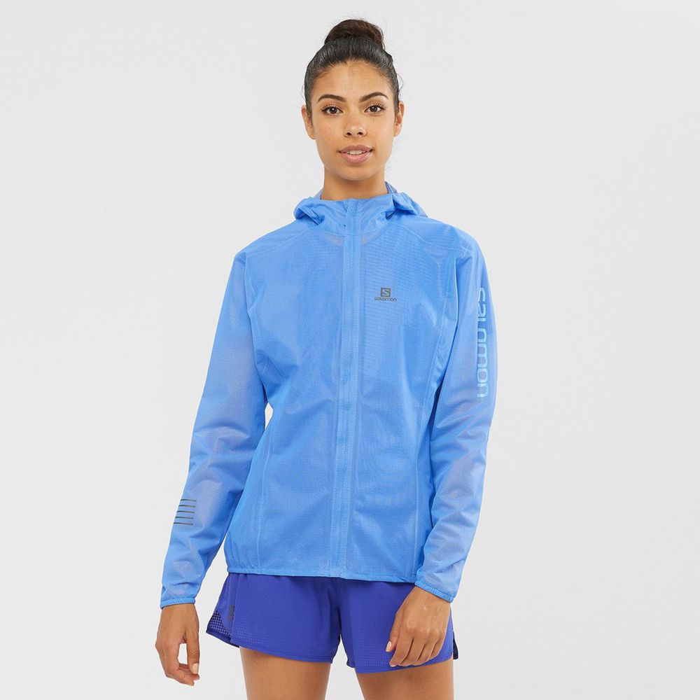 Women\'s Salomon LIGHTNING RACE WATERPROOF Jackets Royalblue | US-VYJW748