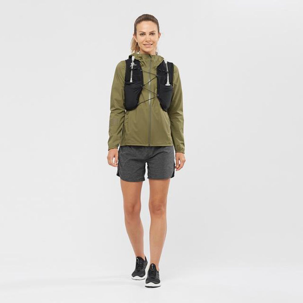 Women's Salomon LIGHTNING WATERPROOF Jackets Olive | US-WHYE639