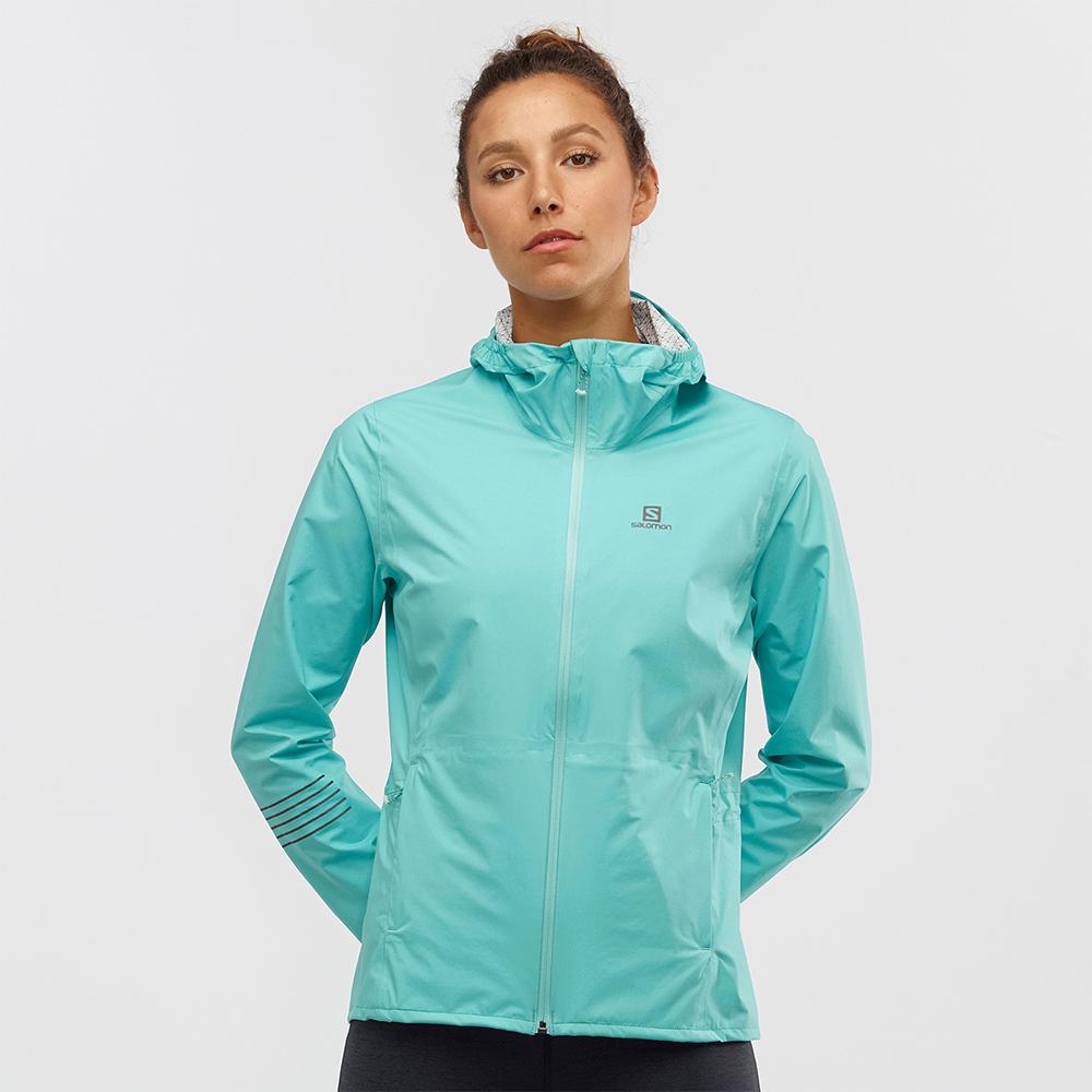 Women's Salomon LIGHTNING WP JKT W Jackets Turquoise | US-EHSA592