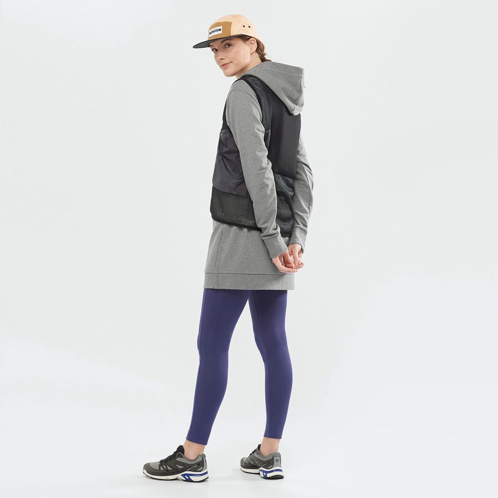 Women's Salomon OUTLIFE DRESS W Dress Hoodie Mid Grey | US-ZNUH056