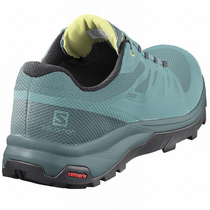 Women's Salomon OUTLINE GORE-TEX Hiking Shoes Turquoise / Green | US-FPZL514