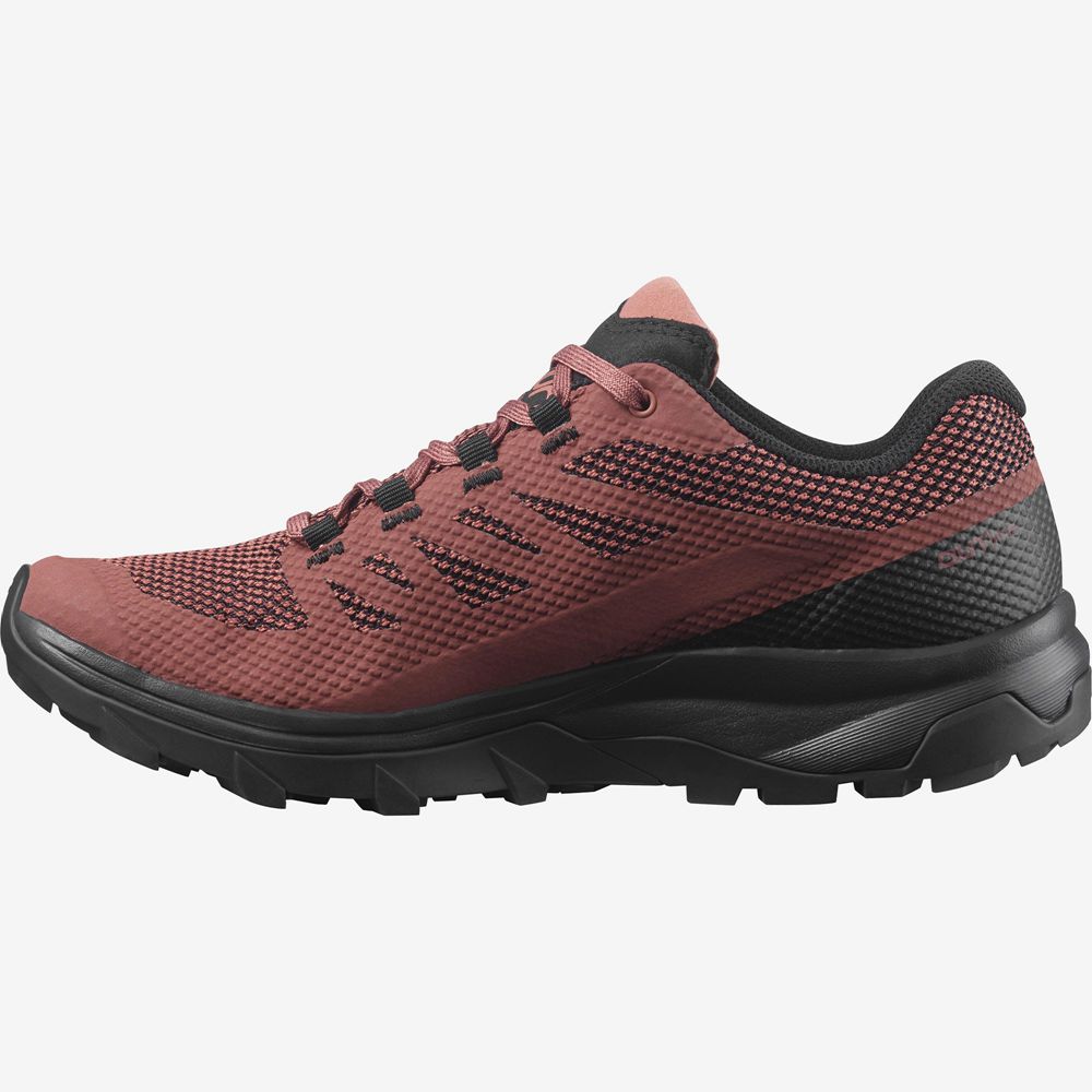 Women's Salomon OUTLINE GORE-TEX Hiking Shoes Coral | US-VXJU106