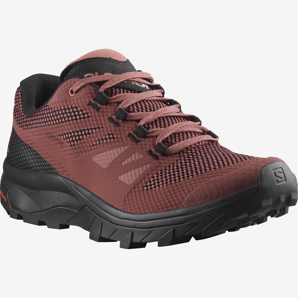 Women's Salomon OUTLINE GORE-TEX Hiking Shoes Coral | US-VXJU106