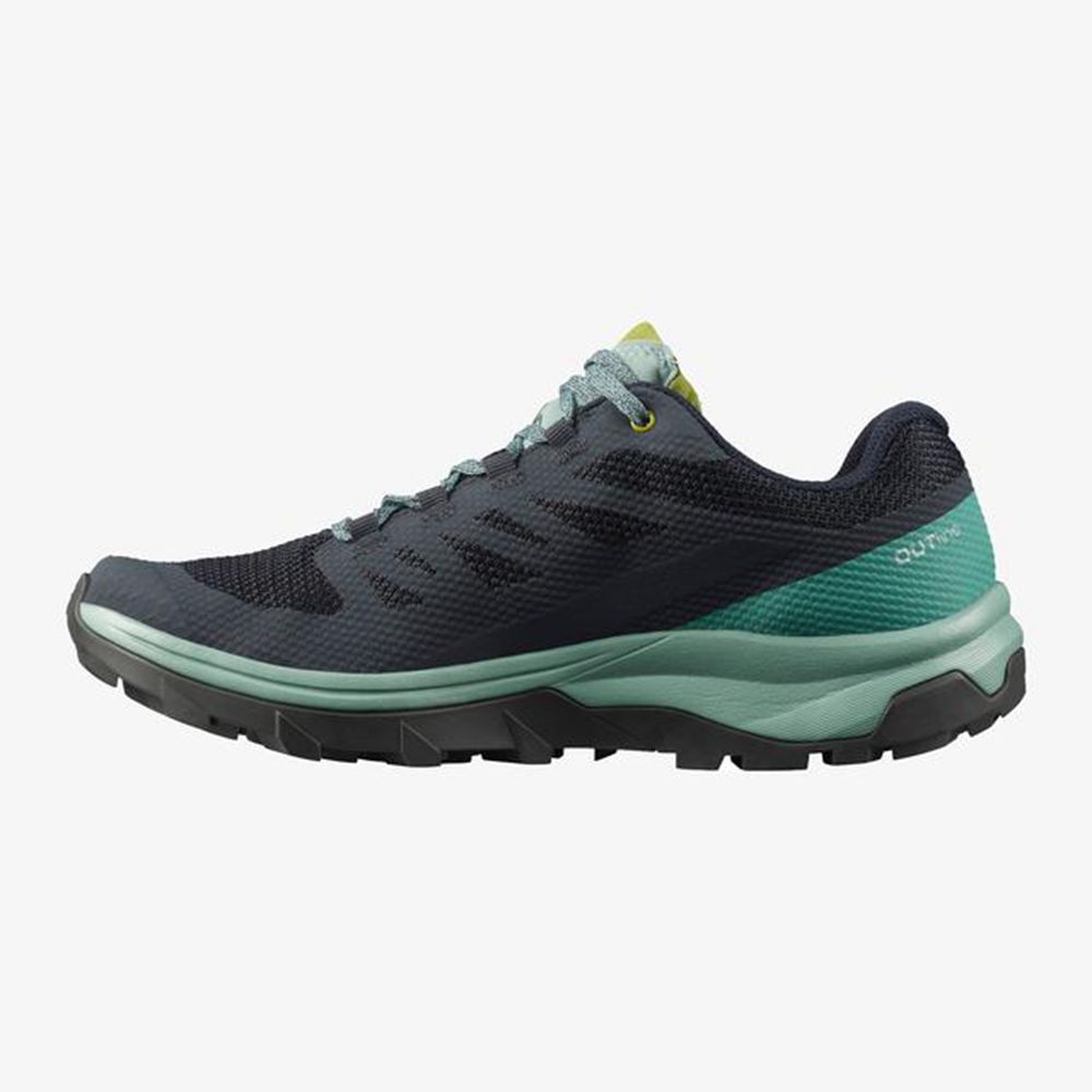 Women's Salomon OUTLINE GTX Trail Running Shoes Navy | US-GNCP734