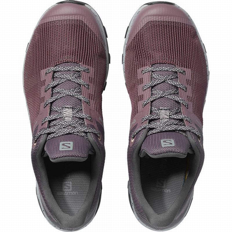 Women's Salomon OUTLINE PRISM GORE-TEX Hiking Shoes Burgundy | US-EINY647