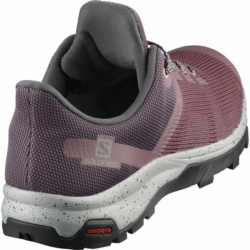 Women's Salomon OUTLINE PRISM GORE-TEX Hiking Shoes Burgundy | US-EINY647