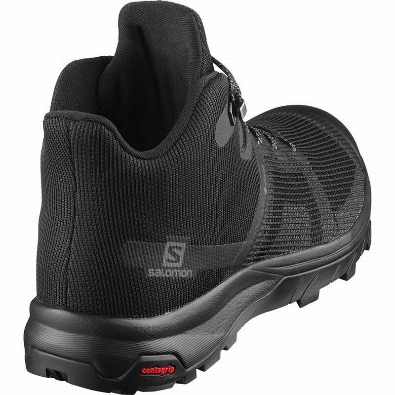 Women's Salomon OUTLINE PRISM MID GORE-TEX Hiking Shoes Black | US-ZDTC159