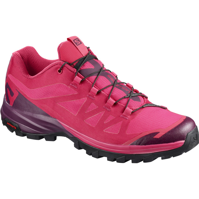 Women\'s Salomon OUTPATH W Hiking Shoes Pink / Burgundy | US-MHEU137