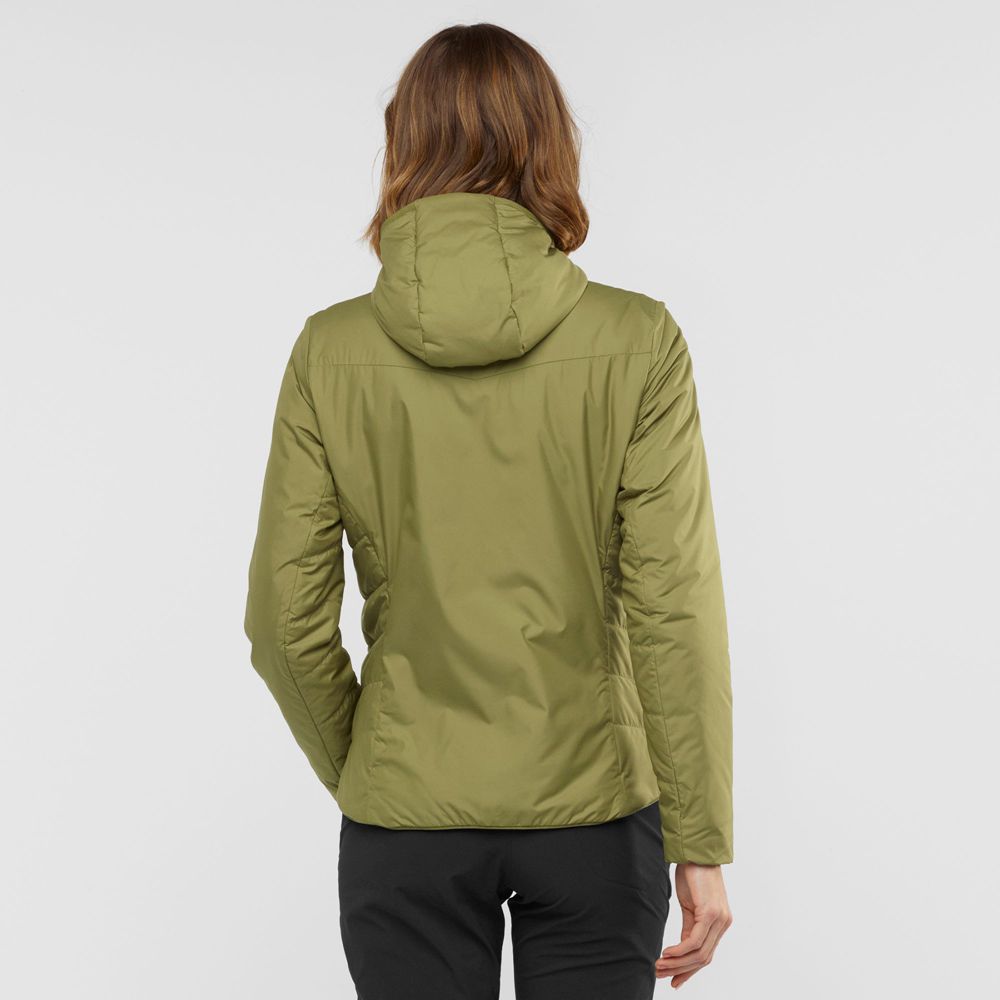 Women's Salomon OUTRACK INSULATED Jackets Olive Green | US-ELQX914