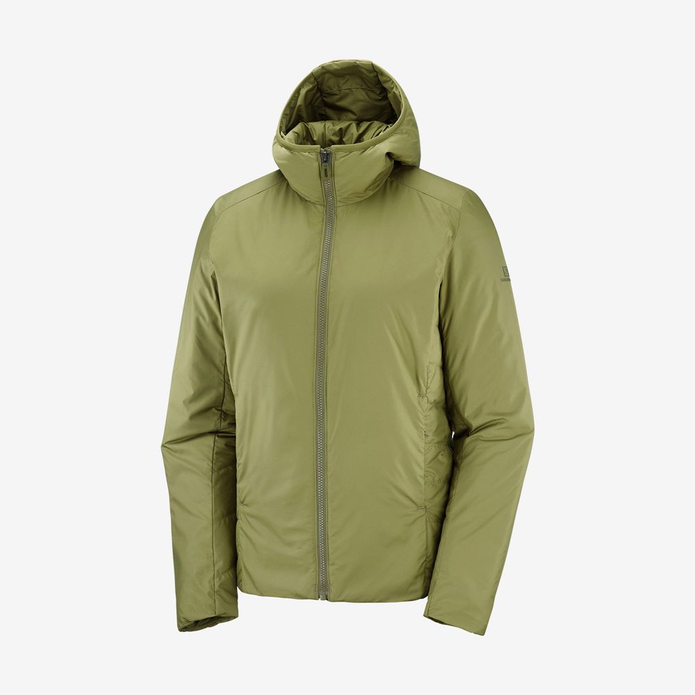 Women's Salomon OUTRACK INSULATED Jackets Olive Green | US-ELQX914