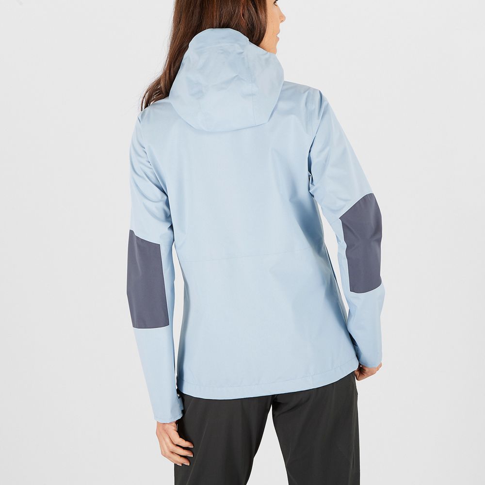 Women's Salomon OUTRACK WATERPROOF 2.5L Jackets Ashley Blue | US-PNRJ120