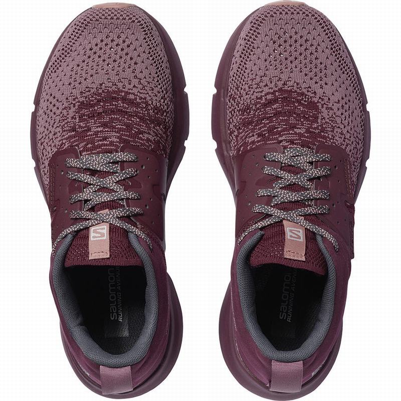 Women's Salomon PREDICT SOC W Road Running Shoes Burgundy / Dark Red | US-ASHI463