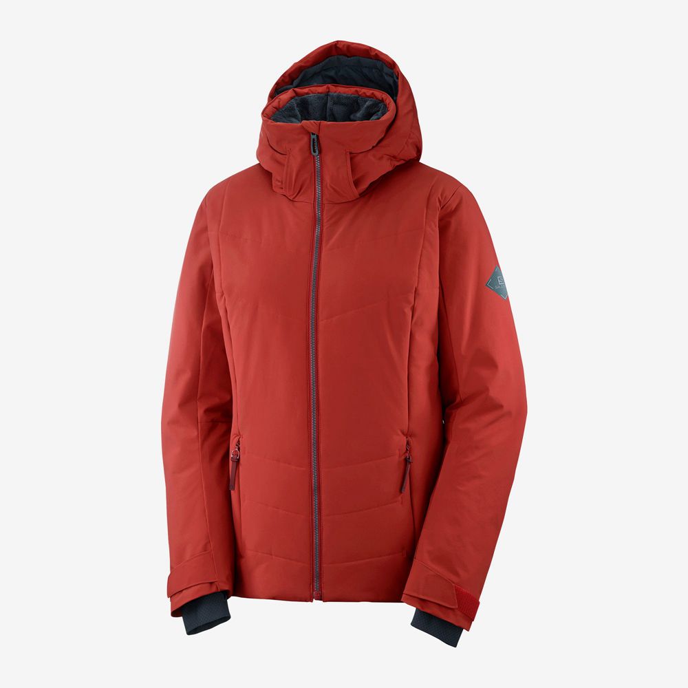 Women's Salomon PREVAIL W Ski Jackets Red | US-DSIJ509