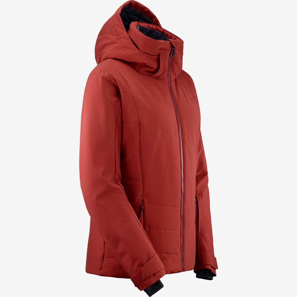 Women's Salomon PREVAIL W Ski Jackets Red | US-DSIJ509