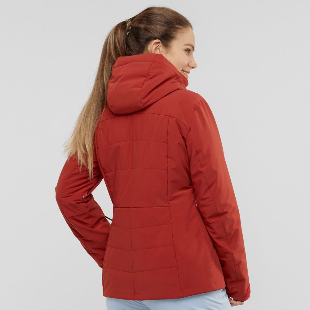 Women's Salomon PREVAIL W Ski Jackets Red | US-DSIJ509