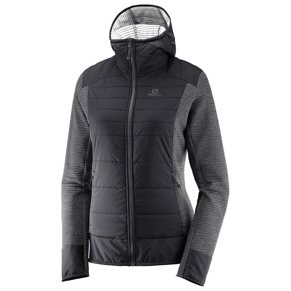 Women\'s Salomon RIGHT NICE HYBRID HOODIE W Jackets Black | US-QWUC297