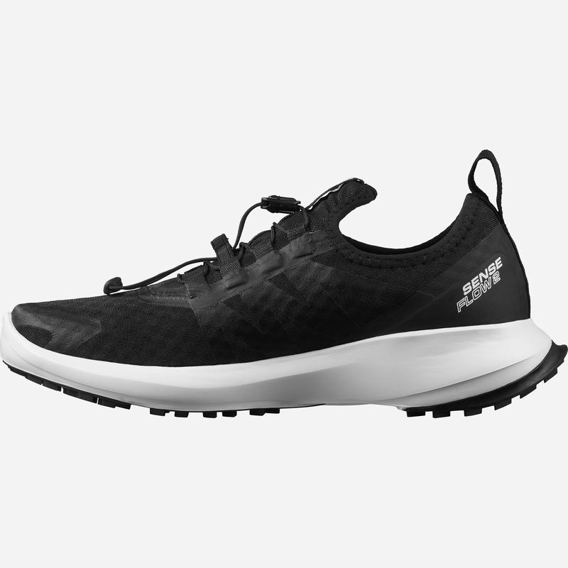 Women's Salomon SENSE FLOW 2 Trail Running Shoes Black / White | US-IDMZ295