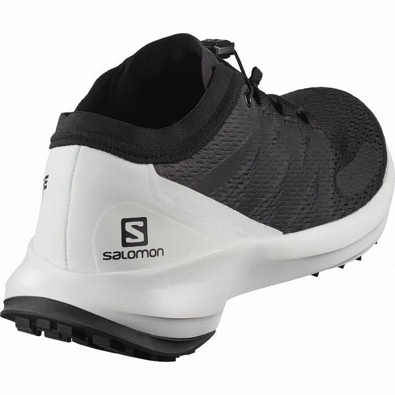 Women's Salomon SENSE FLOW W Trail Running Shoes Black / White | US-URKT429