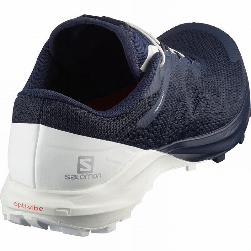 Women's Salomon SENSE PRO 4 Trail Running Shoes Navy / White | US-HEIT259