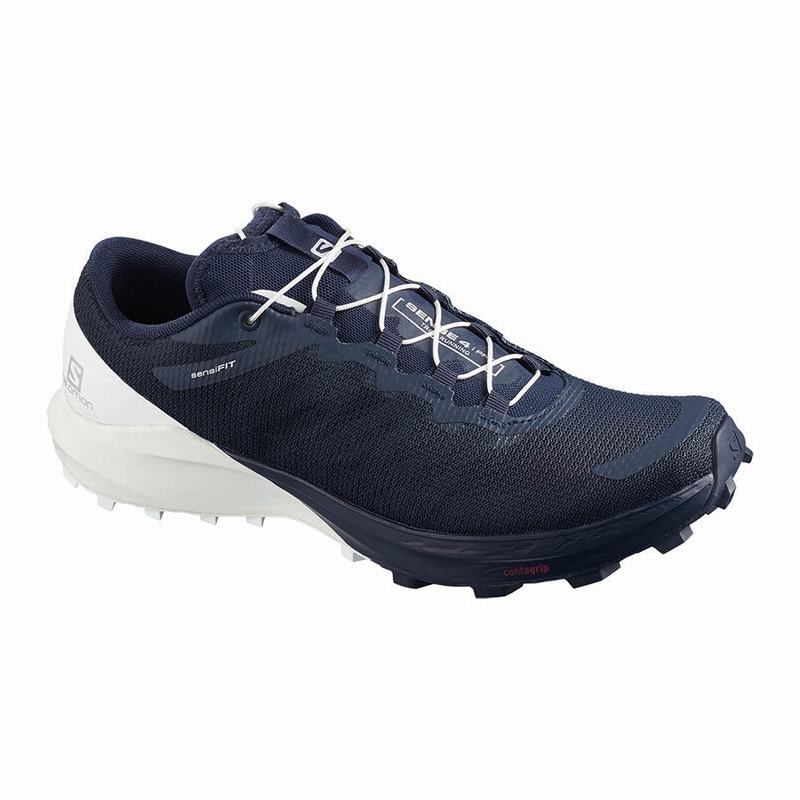 Women\'s Salomon SENSE PRO 4 Trail Running Shoes Navy / White | US-HEIT259