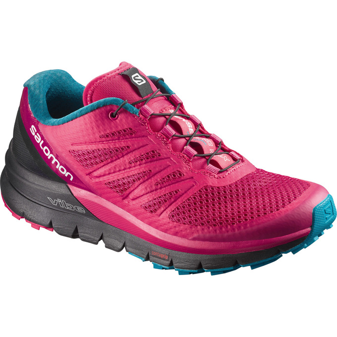 Women\'s Salomon SENSE PRO MAX W Trail Running Shoes Pink Black | US-CKSF698