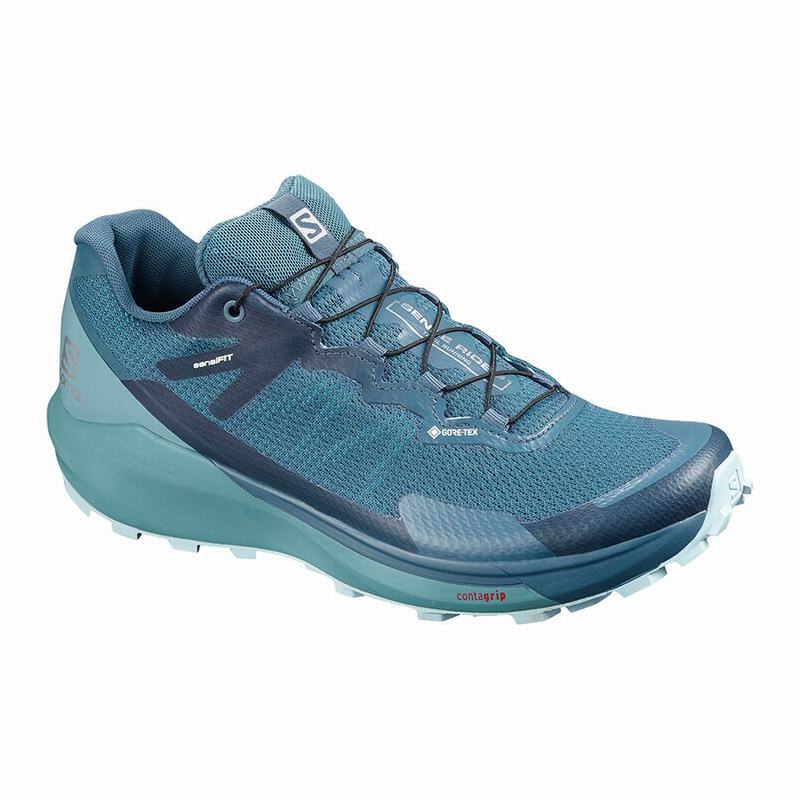 Women\'s Salomon SENSE RIDE 3 GTX INVIS. FIT W Trail Running Shoes Turquoise / Blue | US-OWEG579