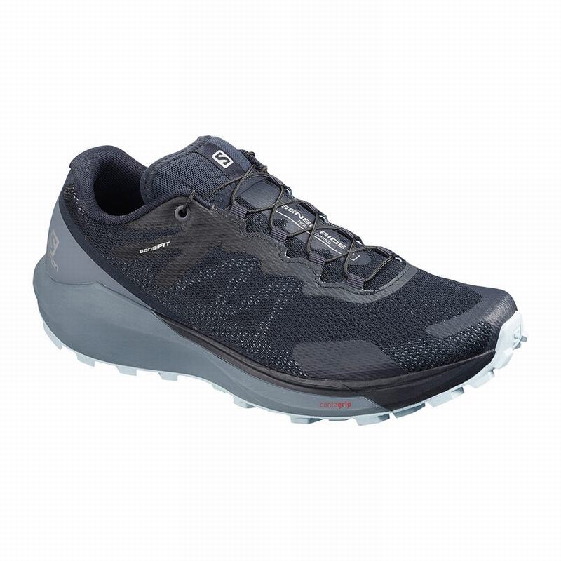 Women\'s Salomon SENSE RIDE 3 W Running Shoes Navy / Grey | US-TDOQ593