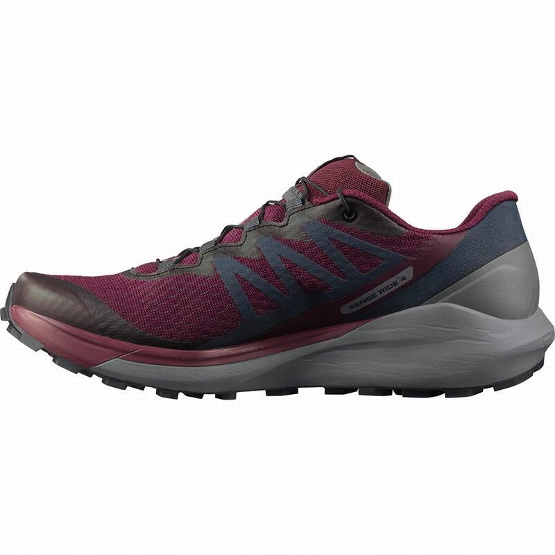 Women's Salomon SENSE RIDE 4 Running Shoes Burgundy | US-IJZW416