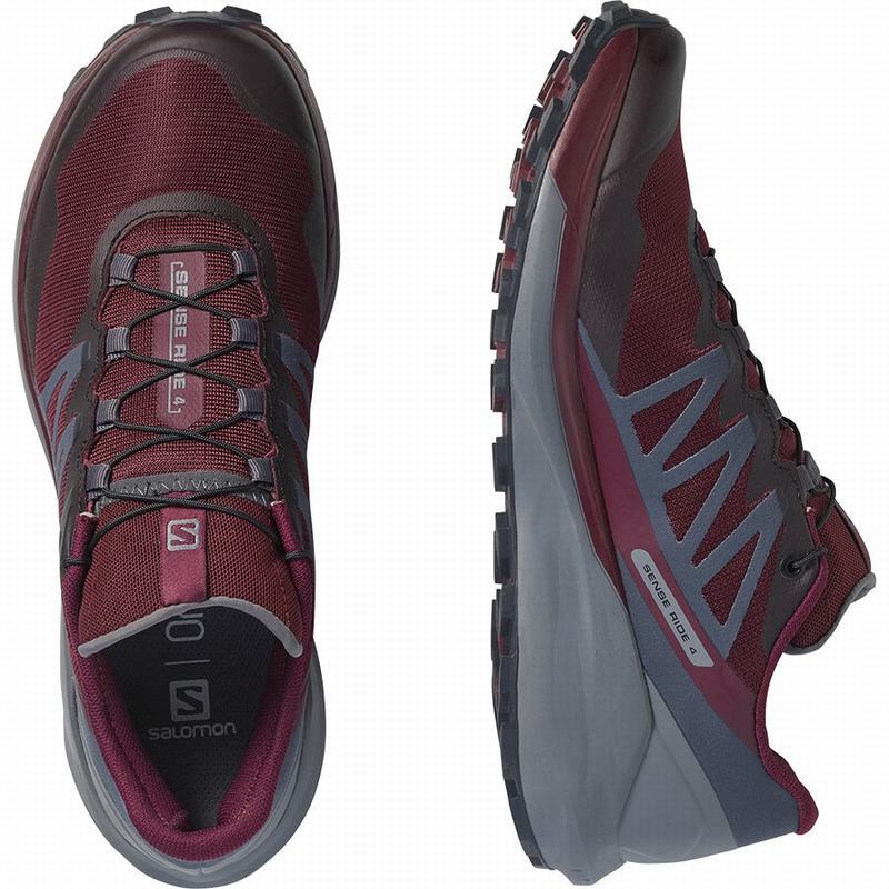 Women's Salomon SENSE RIDE 4 Running Shoes Burgundy | US-IJZW416