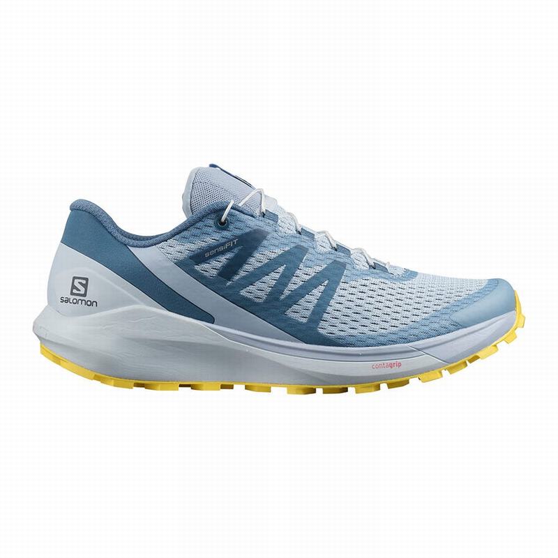 Women\'s Salomon SENSE RIDE 4 Running Shoes Blue / Lemon | US-JSZI254