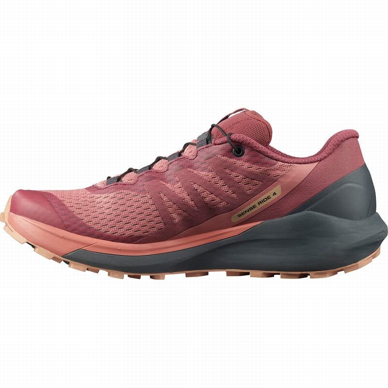 Women's Salomon SENSE RIDE 4 Running Shoes Dark Red | US-XWTK603