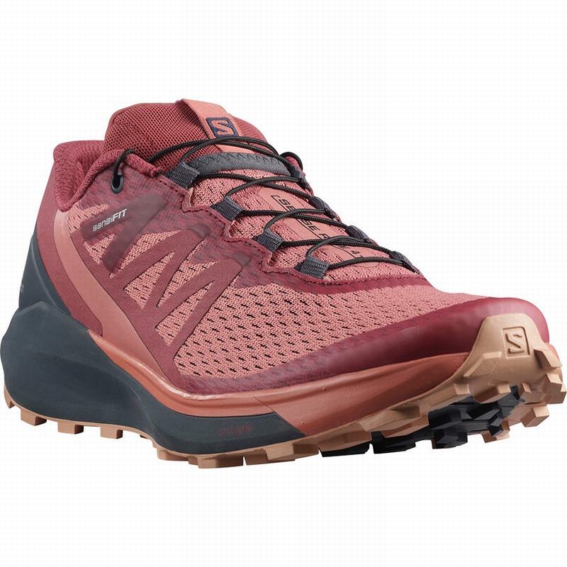 Women's Salomon SENSE RIDE 4 Running Shoes Dark Red | US-XWTK603