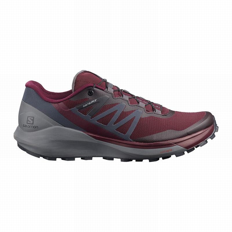 Women\'s Salomon SENSE RIDE 4 Trail Running Shoes Burgundy | US-YFZK430