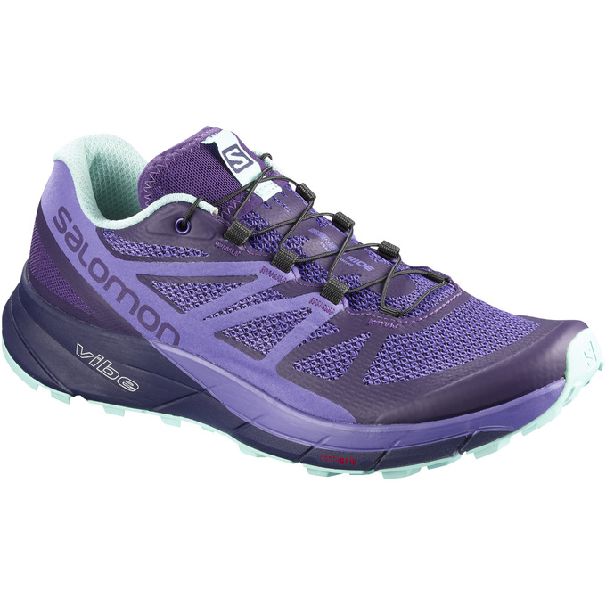 Women\'s Salomon SENSE RIDE W Trail Running Shoes Lavender | US-CSJN046